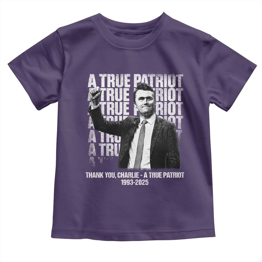 Charlie Kirk Freedom Toddler T Shirt Vintage A True Patriot Patriotic American TS10 Purple Print Your Wear
