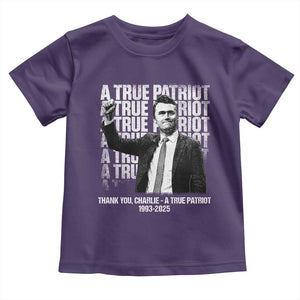 Charlie Kirk Freedom Toddler T Shirt Vintage A True Patriot Patriotic American TS10 Purple Print Your Wear