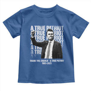 Charlie Kirk Freedom Toddler T Shirt Vintage A True Patriot Patriotic American TS10 Royal Blue Print Your Wear