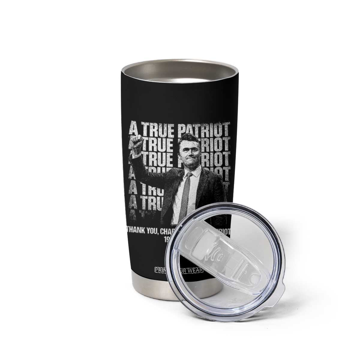 Charlie Kirk Freedom Tumbler Cup Vintage A True Patriot Patriotic American TS10 Print Your Wear