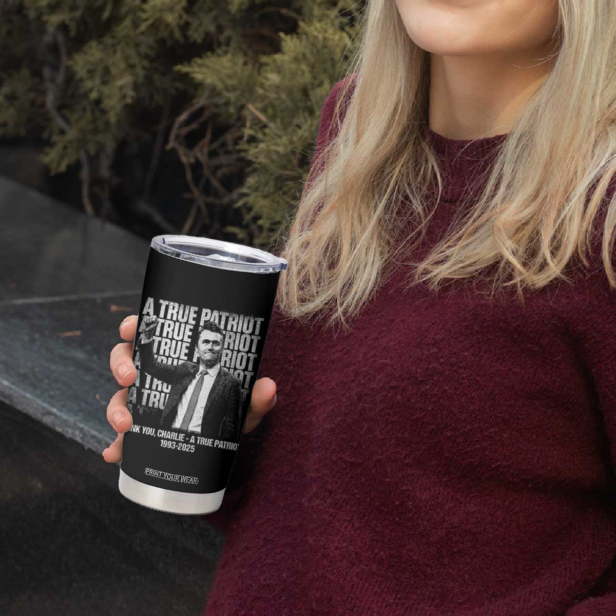 Charlie Kirk Freedom Tumbler Cup Vintage A True Patriot Patriotic American TS10 Print Your Wear