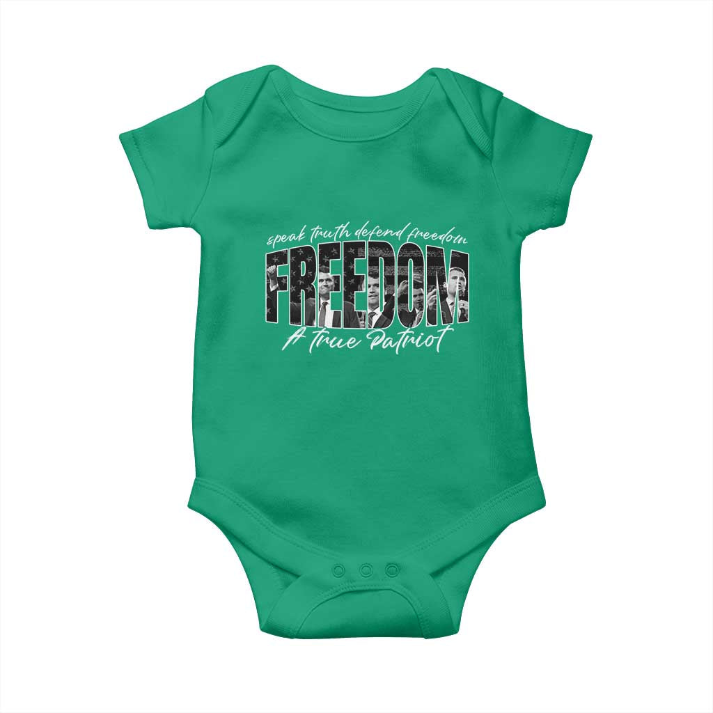 Charlie Kirk Freedom Baby Onesie A True Patriot Patriotic American TS10 Irish Green Print Your Wear