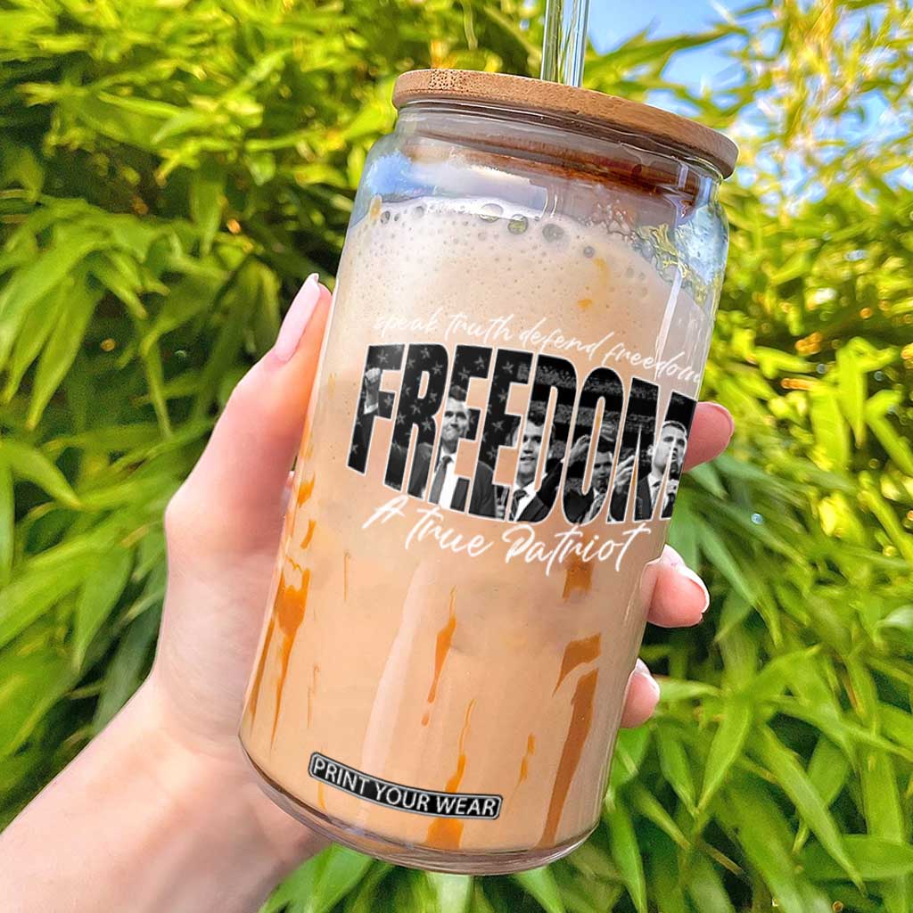 Charlie Kirk Freedom Glass Can A True Patriot Patriotic American TS10 Black Print Your Wear