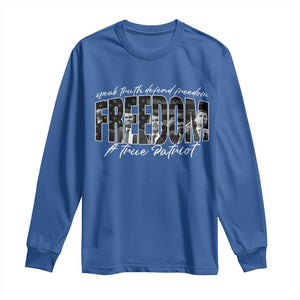 Charlie Kirk Freedom Long Sleeve Shirt A True Patriot Patriotic American TS10 Royal Blue Print Your Wear