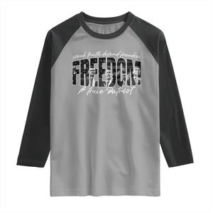 Charlie Kirk Freedom Raglan Shirt A True Patriot Patriotic American TS10 Sport Gray Black Print Your Wear