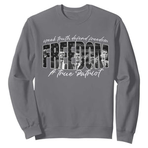 Charlie Kirk Freedom Sweatshirt A True Patriot Patriotic American TS10 Charcoal Print Your Wear