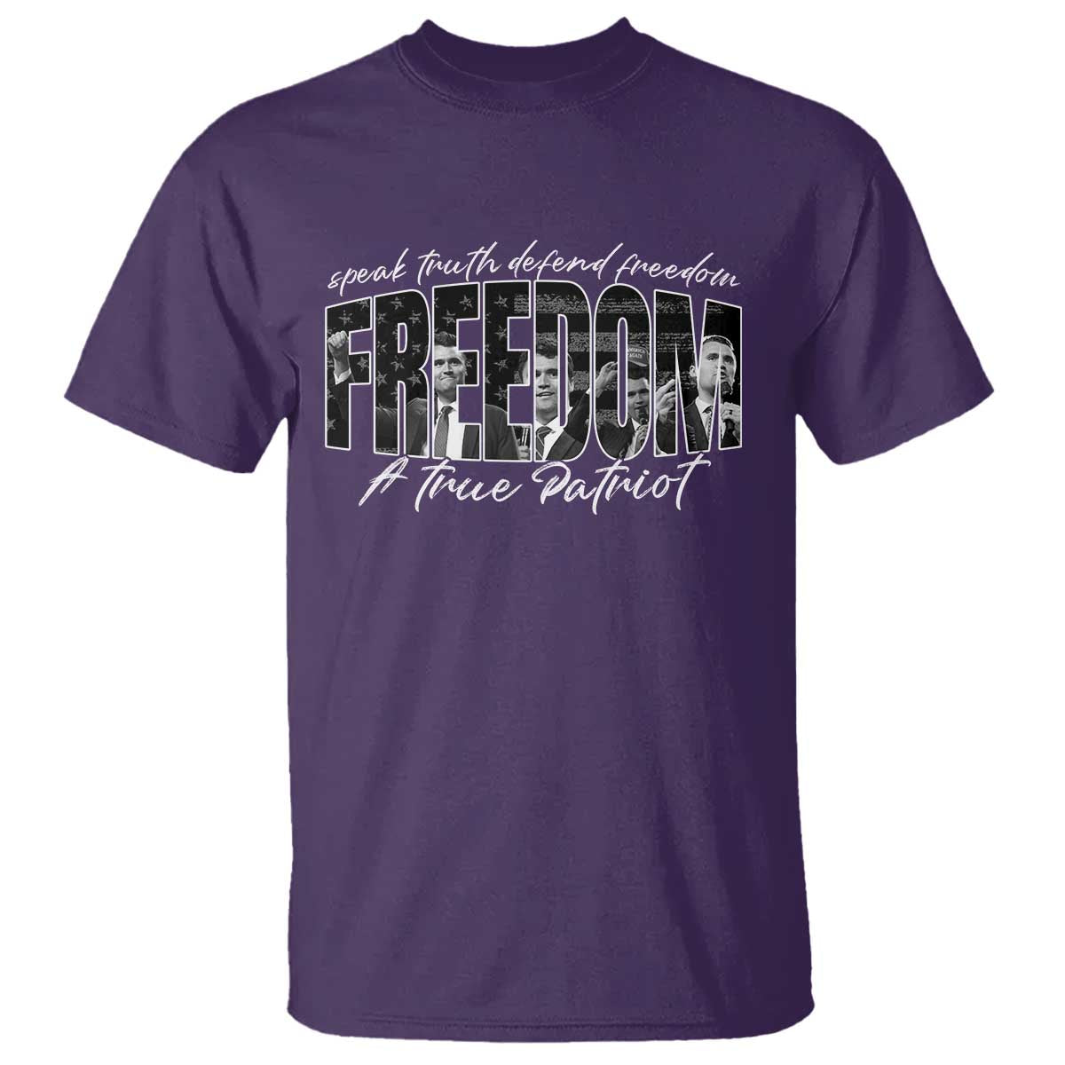 Charlie Kirk Freedom T Shirt A True Patriot Patriotic American TS10 Purple Print Your Wear