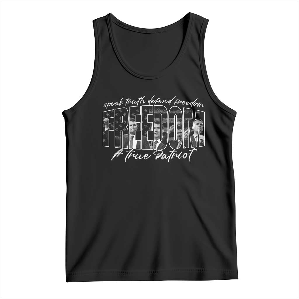 Charlie Kirk Freedom Tank Top A True Patriot Patriotic American TS10 Black Print Your Wear