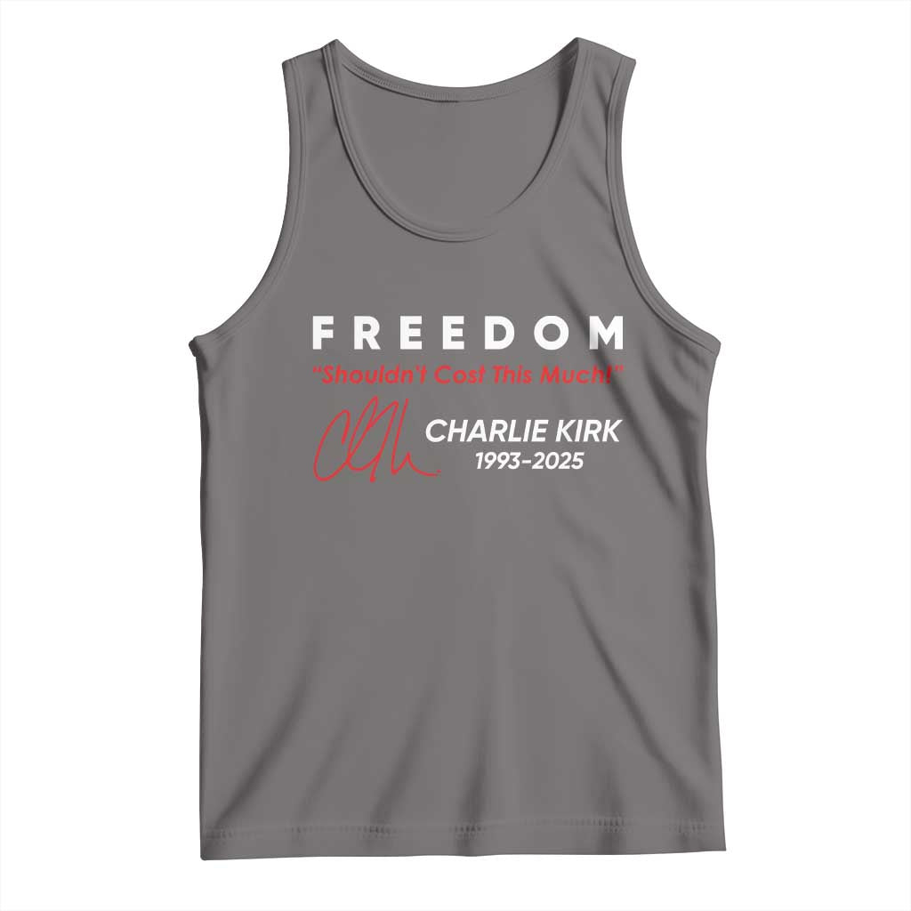 Charlie Kirk Memorial Tank Top Freedom Shouldnt Cost This Much TS10 Deep Heather Print Your Wear