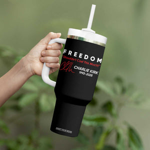 Charlie Kirk Memorial Tumbler With Handle Freedom Shouldnt Cost This Much TS10 Print Your Wear