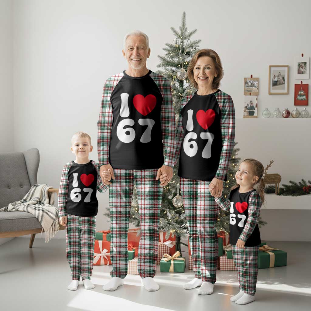 I Love 67 Plaid Pajama Set 67th Birthday Six Seven Funny Gen Alpha Slang Saying TS10 Christmas Plaid Print Your Wear