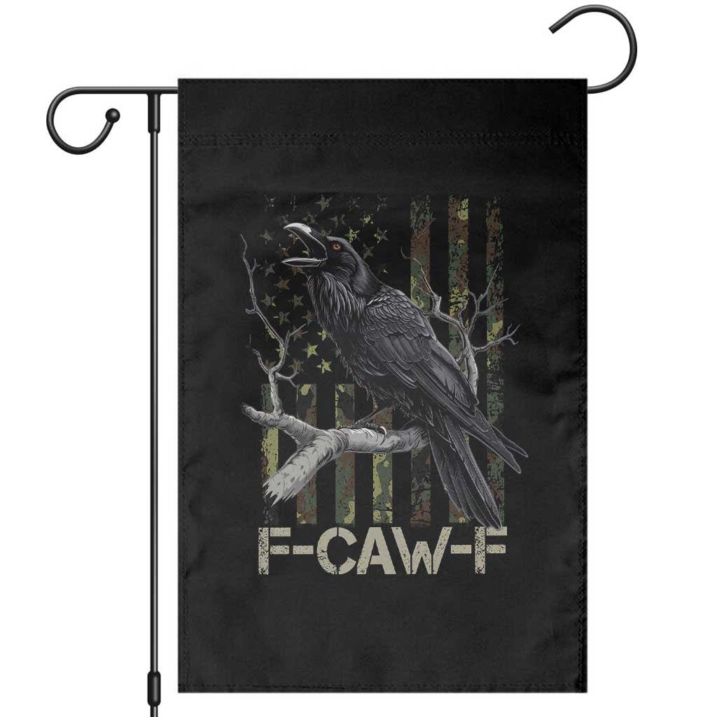 Funny Crow Garden Flag F-Caw-F Raven Camo USA Flag Adult Humor TS10 Black Print Your Wear