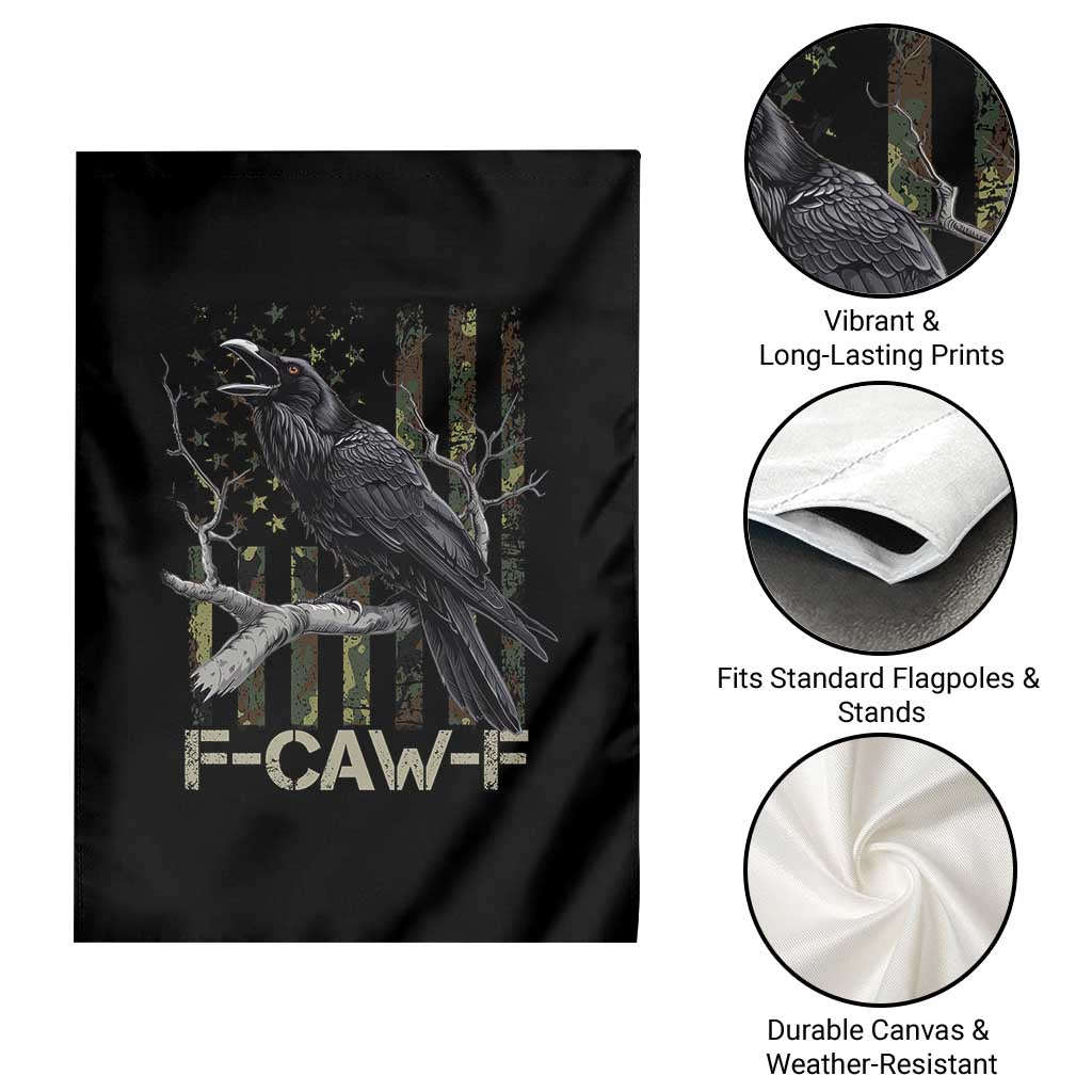 Funny Crow Garden Flag F-Caw-F Raven Camo USA Flag Adult Humor TS10 Print Your Wear