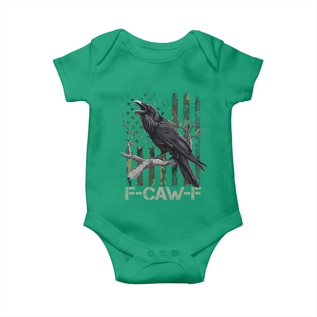 Funny Crow Baby Onesie F-Caw-F Raven Camo USA Flag Adult Humor TS10 Irish Green Print Your Wear