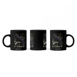 Funny Crow Coffee Mug F-Caw-F Raven Camo USA Flag Adult Humor TS10 Print Your Wear