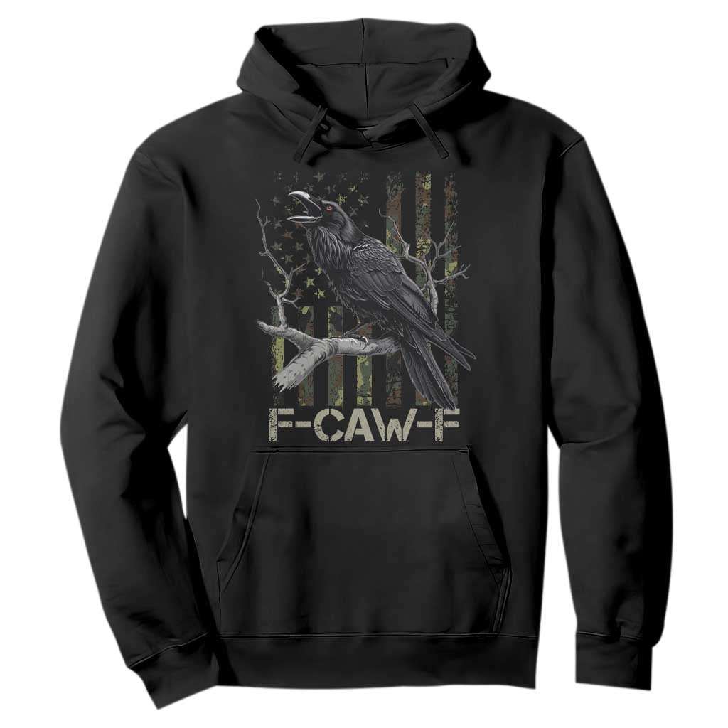 Funny Crow Hoodie F-Caw-F Raven Camo USA Flag Adult Humor TS10 Black Print Your Wear
