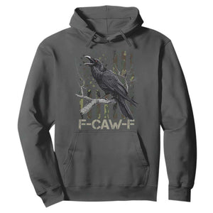 Funny Crow Hoodie F-Caw-F Raven Camo USA Flag Adult Humor TS10 Dark Heather Print Your Wear