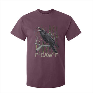 Funny Crow T Shirt For Kid F-Caw-F Raven Camo USA Flag Adult Humor TS10 Maroon Print Your Wear