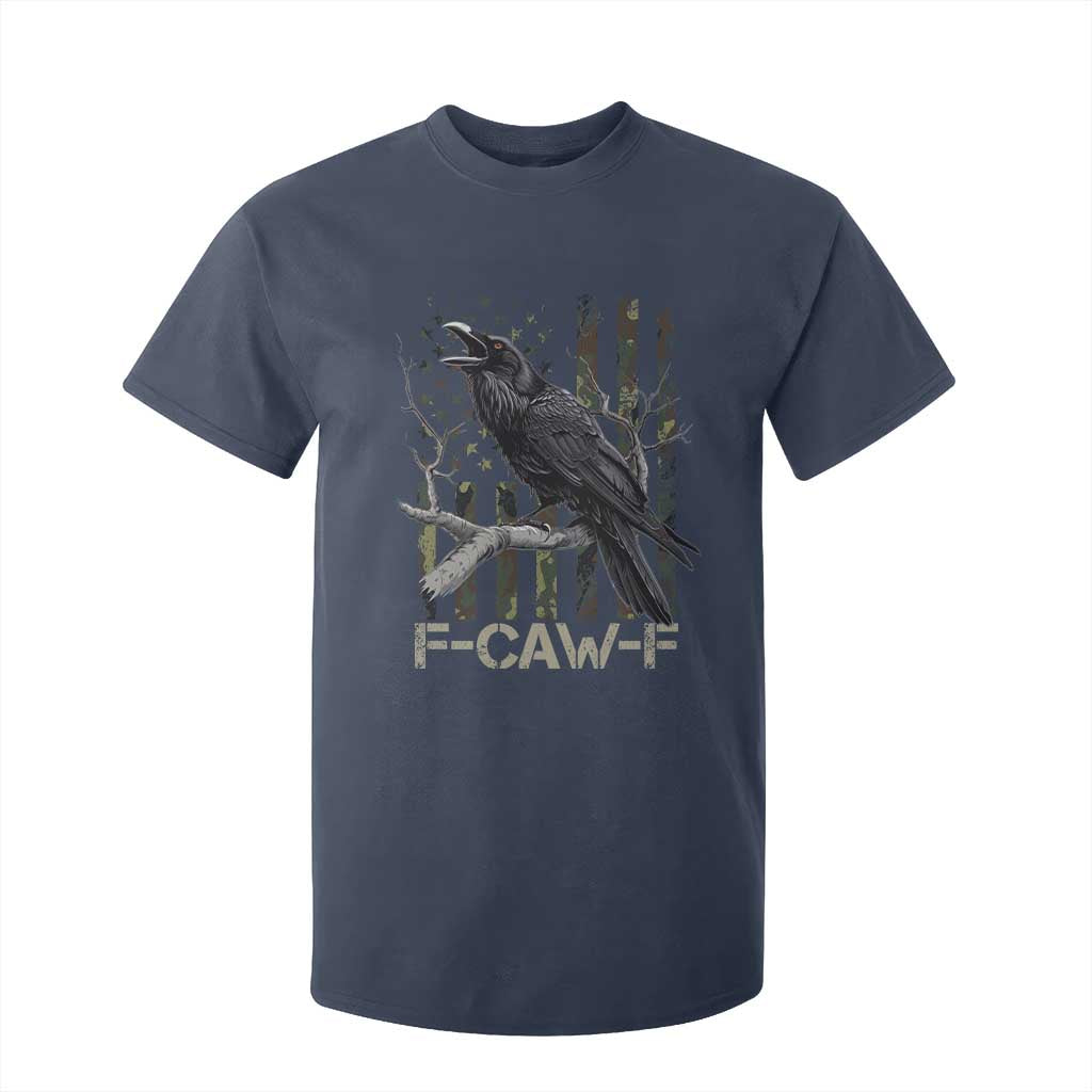 Funny Crow T Shirt For Kid F-Caw-F Raven Camo USA Flag Adult Humor TS10 Navy Print Your Wear
