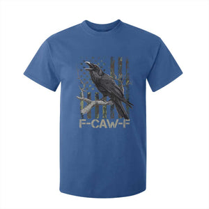 Funny Crow T Shirt For Kid F-Caw-F Raven Camo USA Flag Adult Humor TS10 Royal Blue Print Your Wear