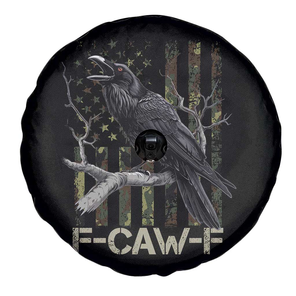 Funny Crow Spare Tire Cover F-Caw-F Raven Camo USA Flag Adult Humor TS10 Print Your Wear