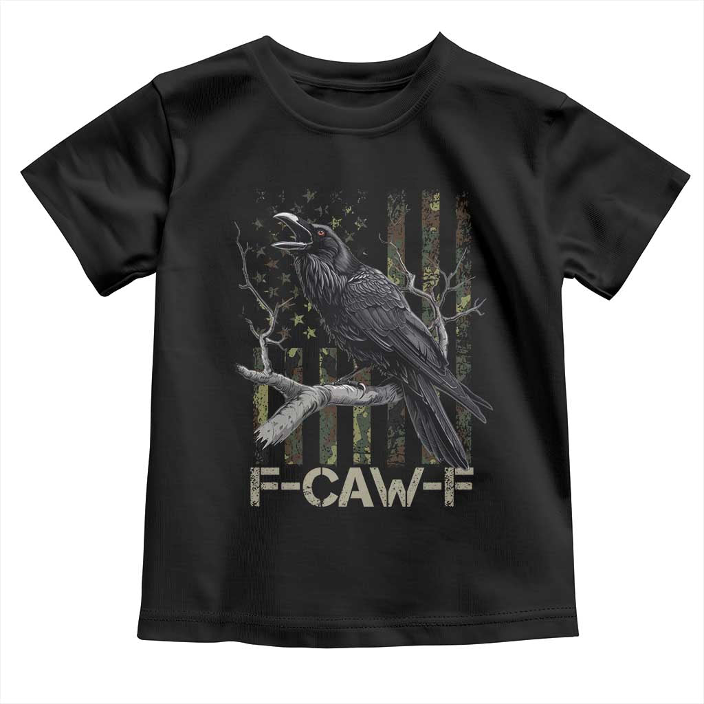 Funny Crow Toddler T Shirt F-Caw-F Raven Camo USA Flag Adult Humor TS10 Black Print Your Wear