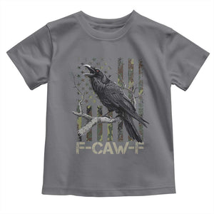 Funny Crow Toddler T Shirt F-Caw-F Raven Camo USA Flag Adult Humor TS10 Charcoal Print Your Wear