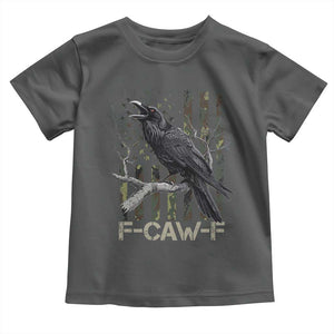 Funny Crow Toddler T Shirt F-Caw-F Raven Camo USA Flag Adult Humor TS10 Dark Heather Print Your Wear