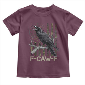 Funny Crow Toddler T Shirt F-Caw-F Raven Camo USA Flag Adult Humor TS10 Maroon Print Your Wear