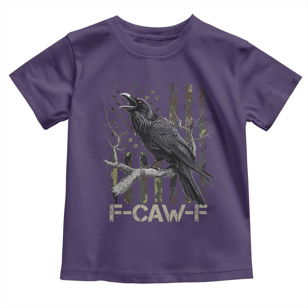 Funny Crow Toddler T Shirt F-Caw-F Raven Camo USA Flag Adult Humor TS10 Purple Print Your Wear
