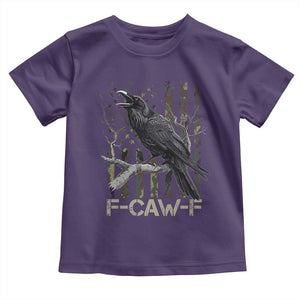 Funny Crow Toddler T Shirt F-Caw-F Raven Camo USA Flag Adult Humor TS10 Purple Print Your Wear