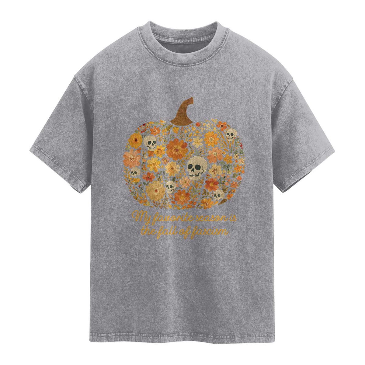 My Favorite Season is the Fall of Fascism Washed Cotton T-Shirt Social Justice Halloween Activist