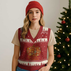 My Favorite Season is the Fall of Fascism V-Neck Knit Sweater Vest Social Justice Halloween Activist TS10 Red Beige Print Your Wear