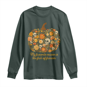 My Favorite Season is the Fall of Fascism Long Sleeve Shirt Social Justice Halloween Activist TS10 Dark Forest Green Print Your Wear