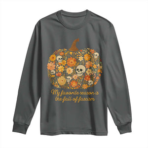 My Favorite Season is the Fall of Fascism Long Sleeve Shirt Social Justice Halloween Activist TS10 Dark Heather Print Your Wear