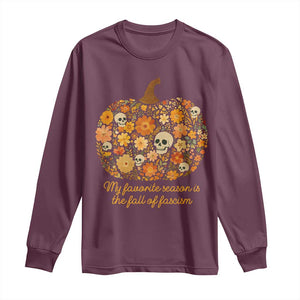 My Favorite Season is the Fall of Fascism Long Sleeve Shirt Social Justice Halloween Activist TS10 Maroon Print Your Wear