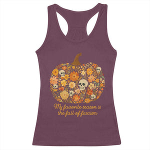 My Favorite Season is the Fall of Fascism Racerback Tank Top Social Justice Halloween Activist TS10 Maroon Print Your Wear