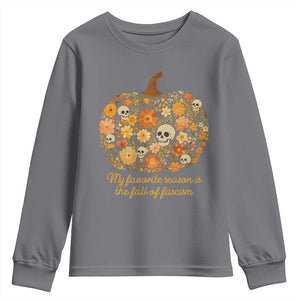 My Favorite Season is the Fall of Fascism Youth Sweatshirt Social Justice Halloween Activist TS10 Charcoal Print Your Wear