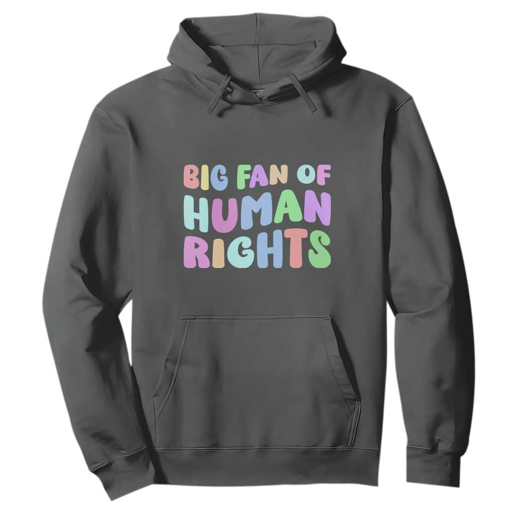 Big Fan Of Human Rights Hoodie Social Justice Equality Activist TS10 Dark Heather Print Your Wear