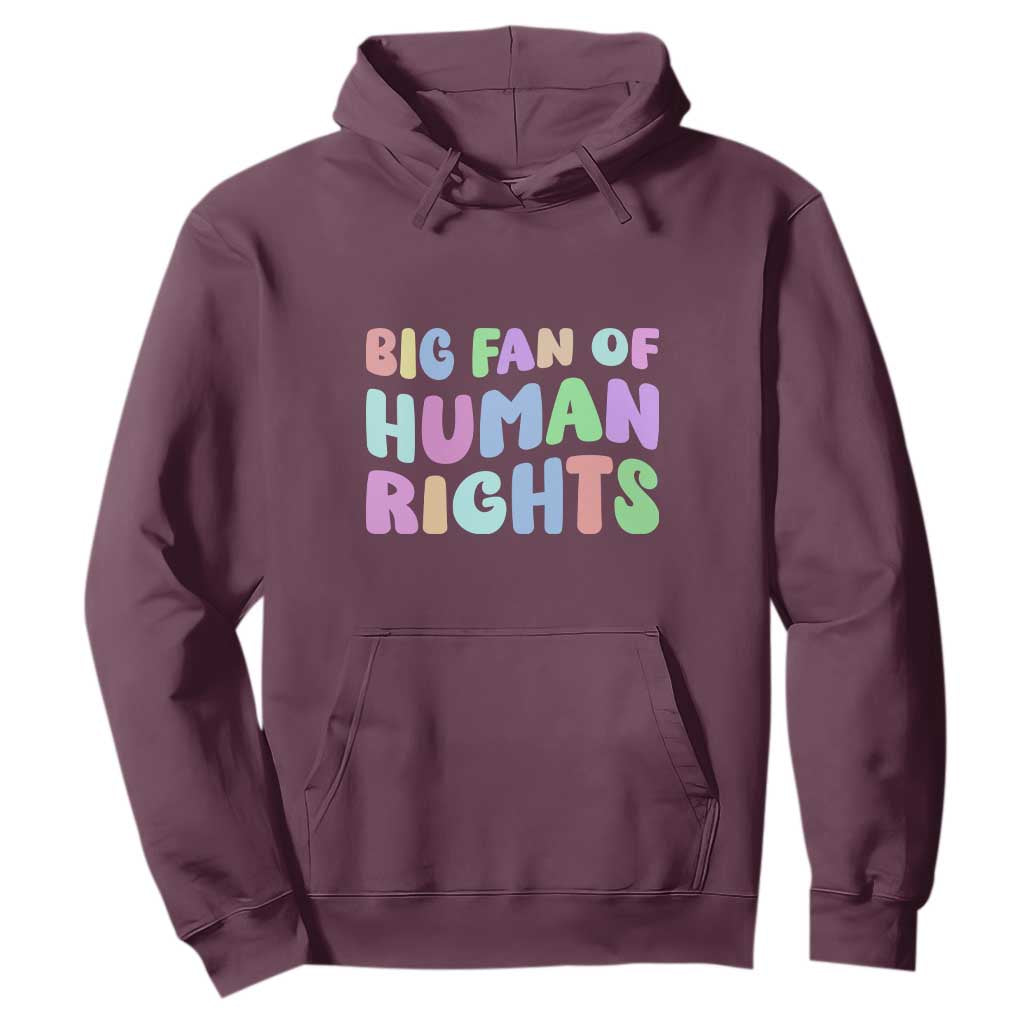 Big Fan Of Human Rights Hoodie Social Justice Equality Activist TS10 Maroon Print Your Wear