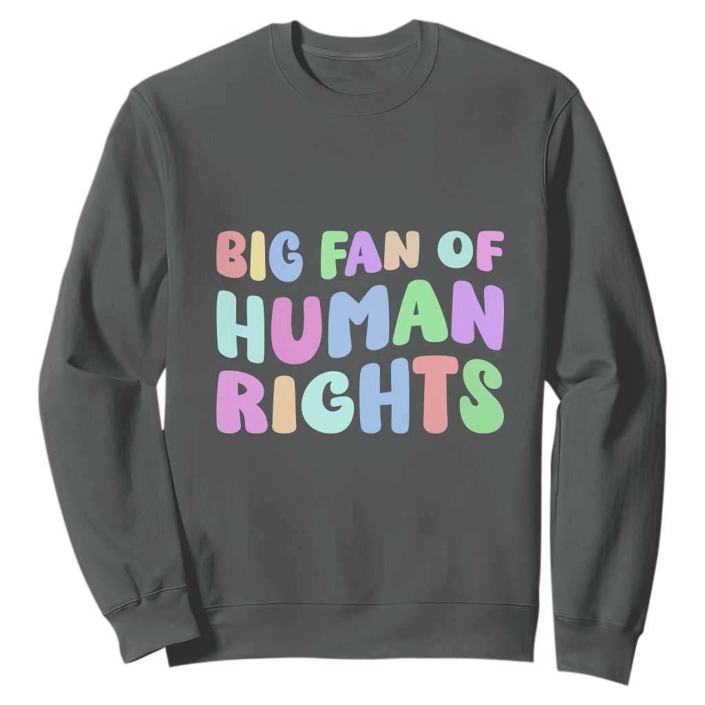 Big Fan Of Human Rights Sweatshirt Social Justice Equality Activist TS10 Dark Heather Print Your Wear