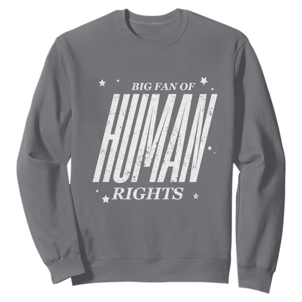 Big Fan Of Human Rights Sweatshirt Equality Activist TS10 Charcoal Print Your Wear