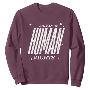 Big Fan Of Human Rights Sweatshirt Equality Activist TS10 Maroon Print Your Wear