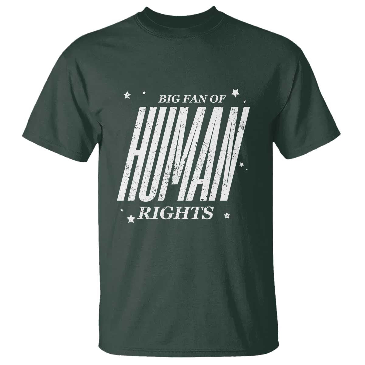 Big Fan Of Human Rights T Shirt Equality Activist TS10 Dark Forest Green Print Your Wear