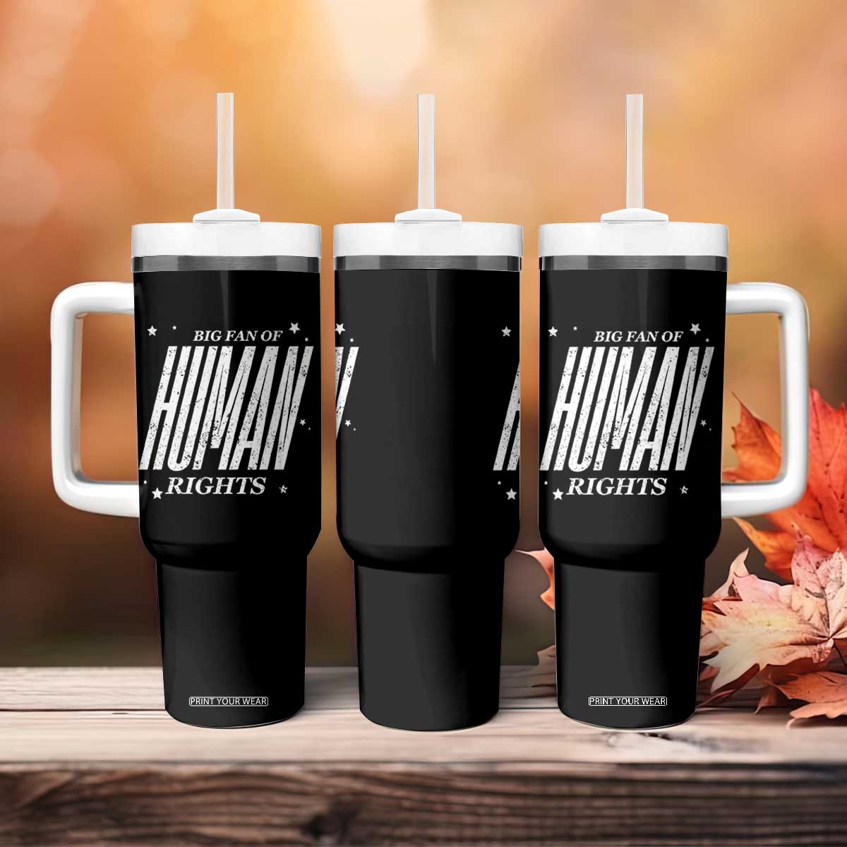 Big Fan Of Human Rights Tumbler With Handle Equality Activist TS10 Print Your Wear