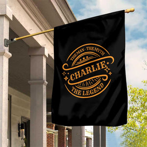 Charlie Kirk Memorial Garden Flag Vintage The Man The Myth The Legend TS10 Print Your Wear