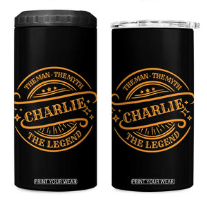 Charlie Kirk Memorial 4 in 1 Can Cooler Tumbler Vintage The Man The Myth The Legend TS10 One Size: 16 oz Black Print Your Wear