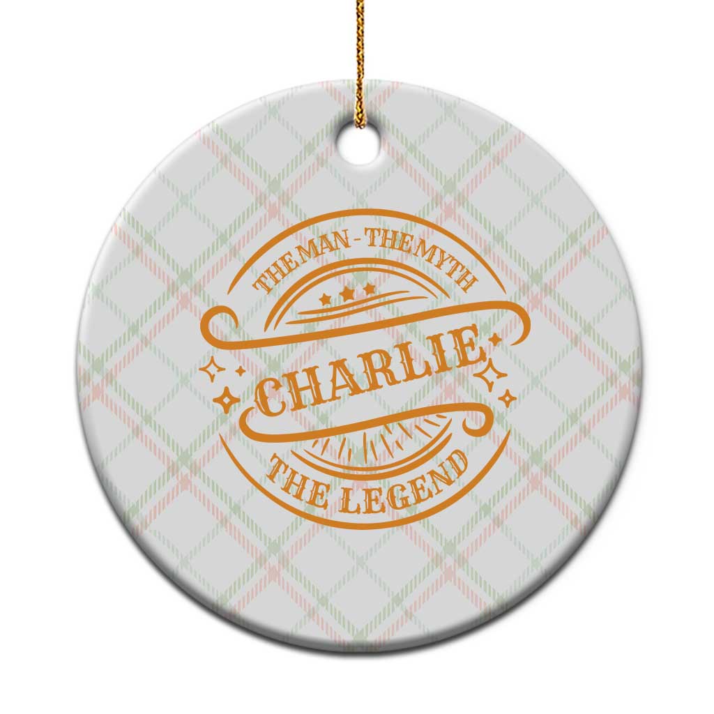 Charlie Kirk Memorial Ceramic Ornament Vintage The Man The Myth The Legend TS10 1pc Christmas Plaid Print Your Wear