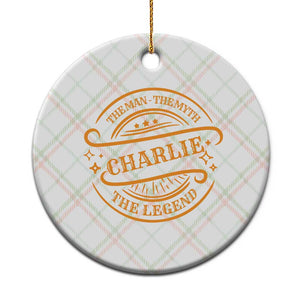 Charlie Kirk Memorial Ceramic Ornament Vintage The Man The Myth The Legend TS10 1pc Christmas Plaid Print Your Wear