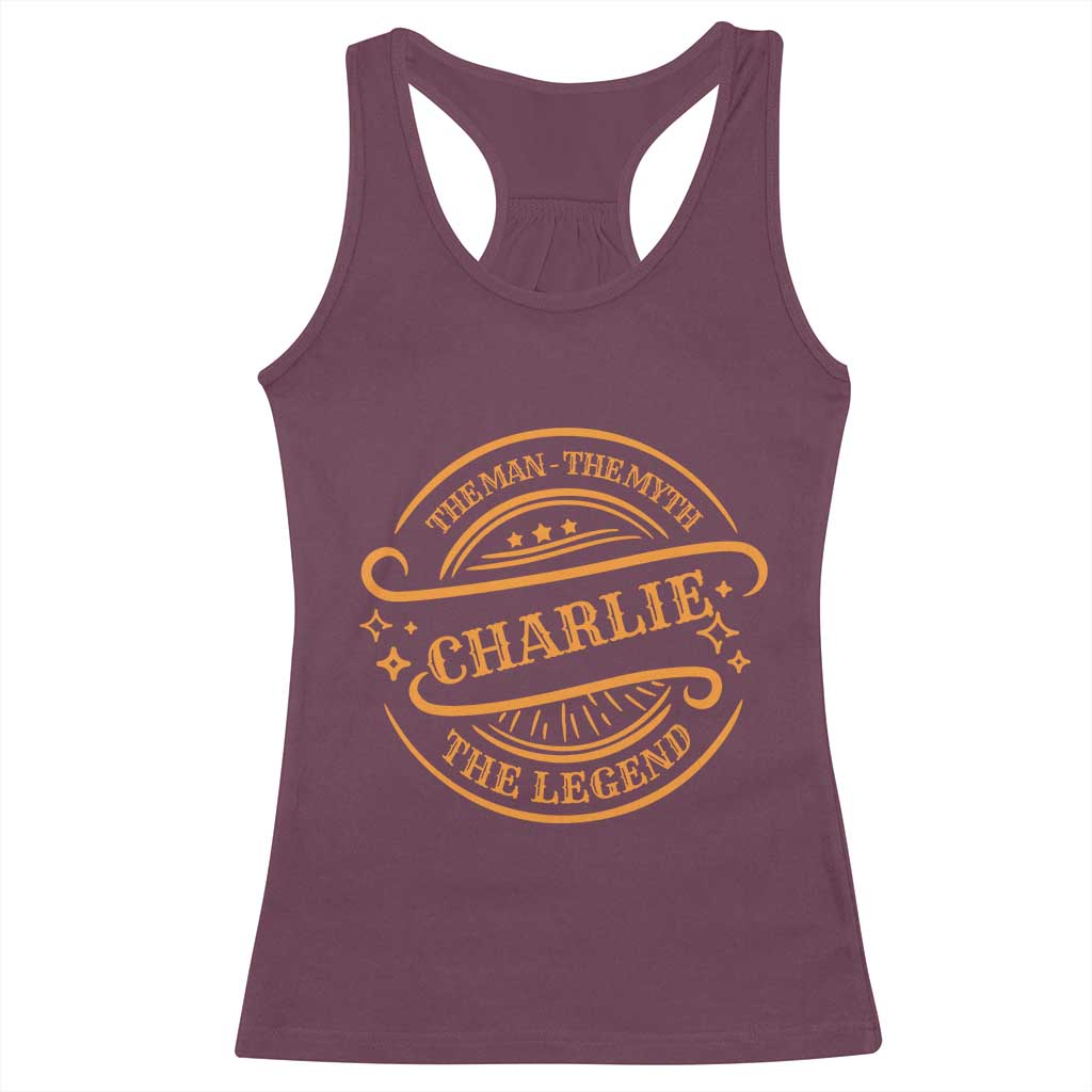 Charlie Kirk Memorial Racerback Tank Top Vintage The Man The Myth The Legend TS10 Maroon Print Your Wear